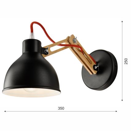 Φωτιστικό τοίχου MARCELLO 1xE27/60W/230V οξιά