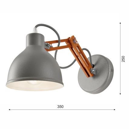 Φωτιστικό τοίχου MARCELLO 1xE27/60W/230V οξιά