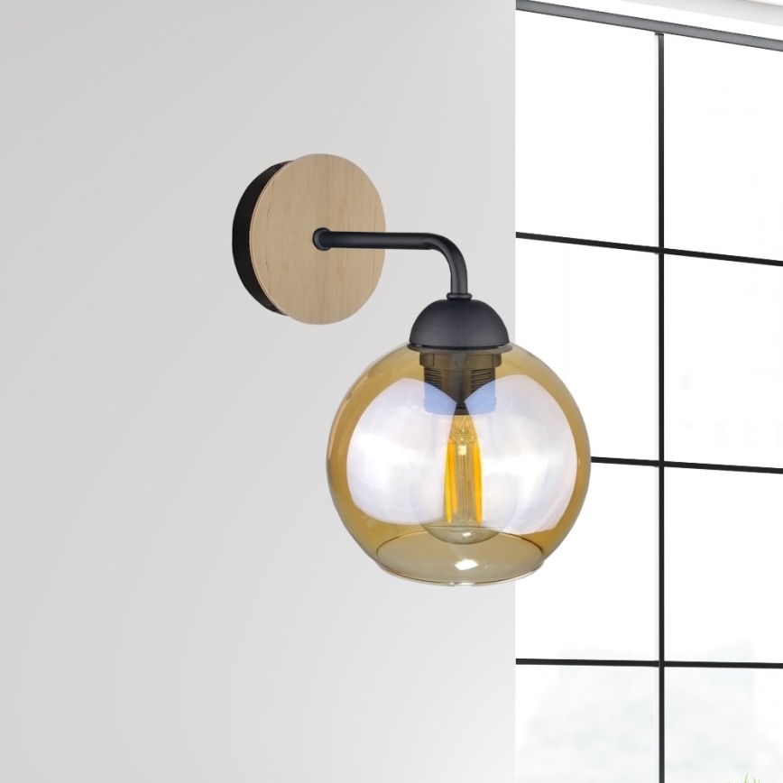 Φωτιστικό τοίχου MELLE WOOD 1xE27/60W/230V