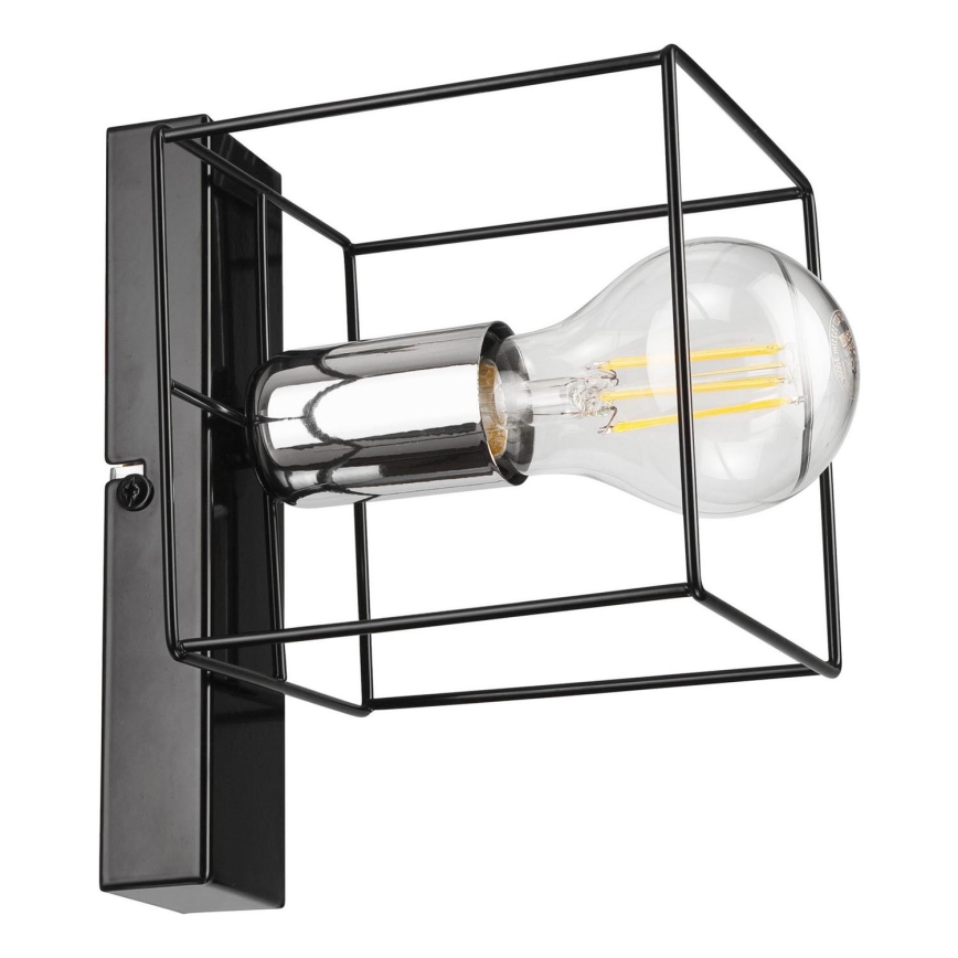 Φωτιστικό τοίχου MIKA 1xE27/60W/230V μαύρο/γυαλιστερό χρώμιο