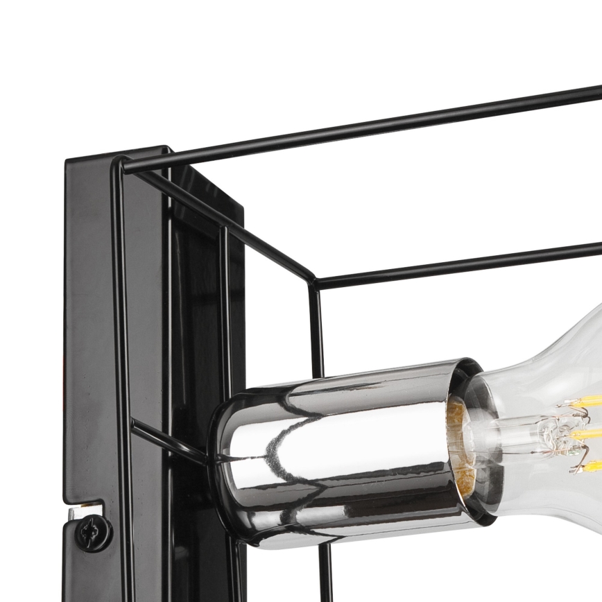 Φωτιστικό τοίχου MIKA 1xE27/60W/230V μαύρο/γυαλιστερό χρώμιο
