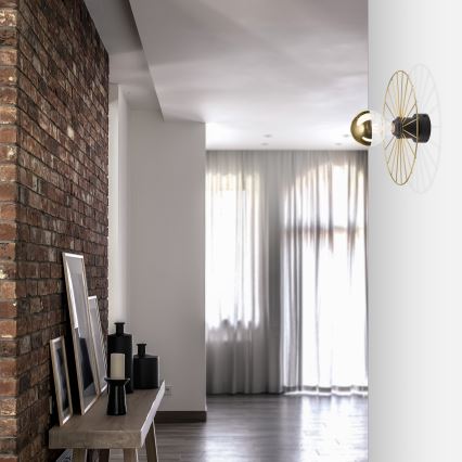 Φωτιστικό τοίχου MONTANA 1xE27/15W/230V διάμετρος 30 cm χρυσό