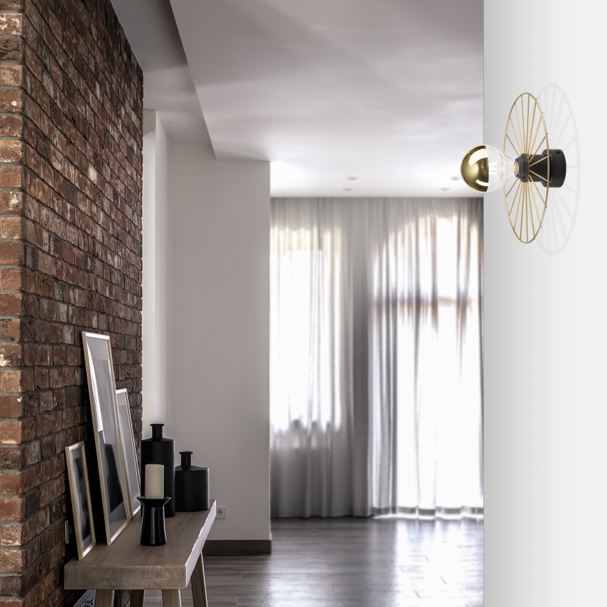 Φωτιστικό τοίχου MONTANA 1xE27/15W/230V διάμετρος 30 cm χρυσό