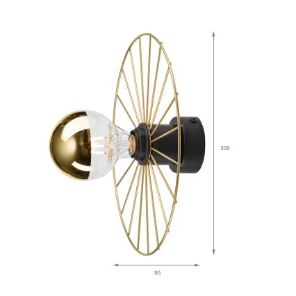 Φωτιστικό τοίχου MONTANA 1xE27/15W/230V διάμετρος 30 cm χρυσό