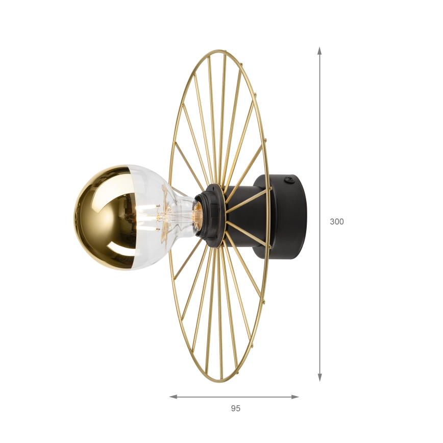 Φωτιστικό τοίχου MONTANA 1xE27/15W/230V διάμετρος 30 cm χρυσό