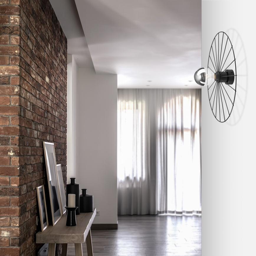 Φωτιστικό τοίχου MONTANA 1xE27/15W/230V διάμετρος 45 cm μαύρο