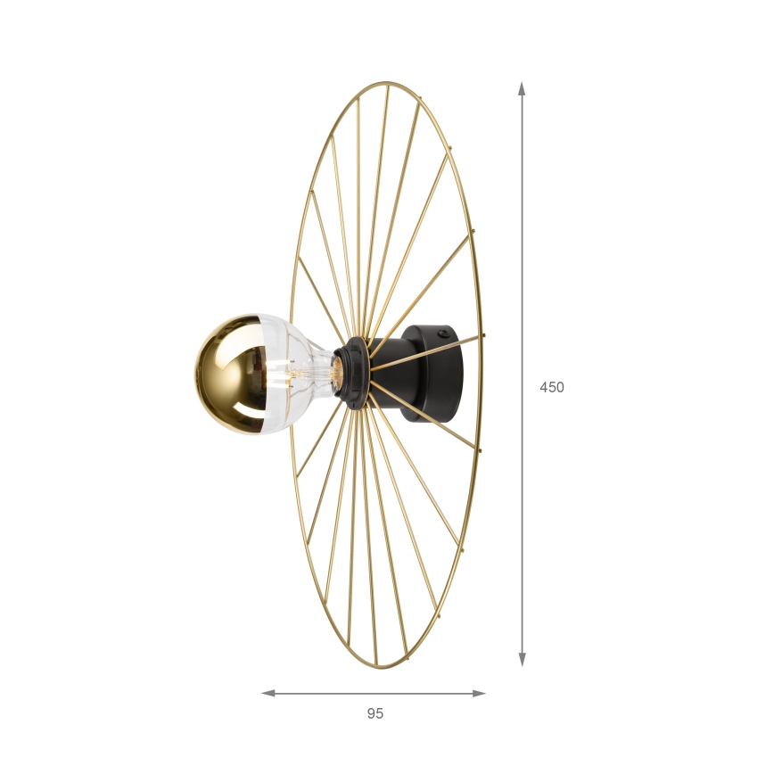 Φωτιστικό τοίχου MONTANA 1xE27/15W/230V διάμετρος 45 cm χρυσό