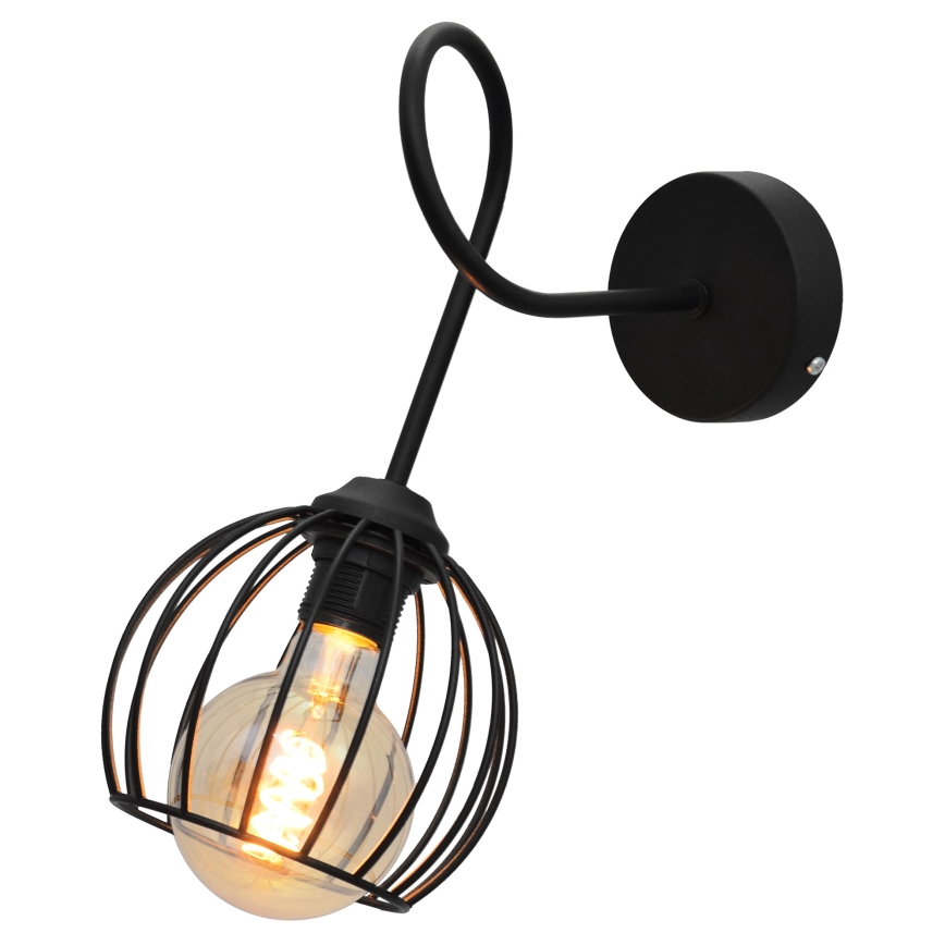 Φωτιστικό τοίχου OXFORD 1xE27/15W/230V μαύρο