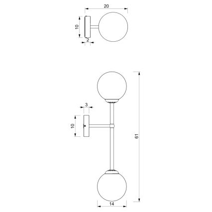 Φωτιστικό τοίχου POP 2xE14/40W/230V