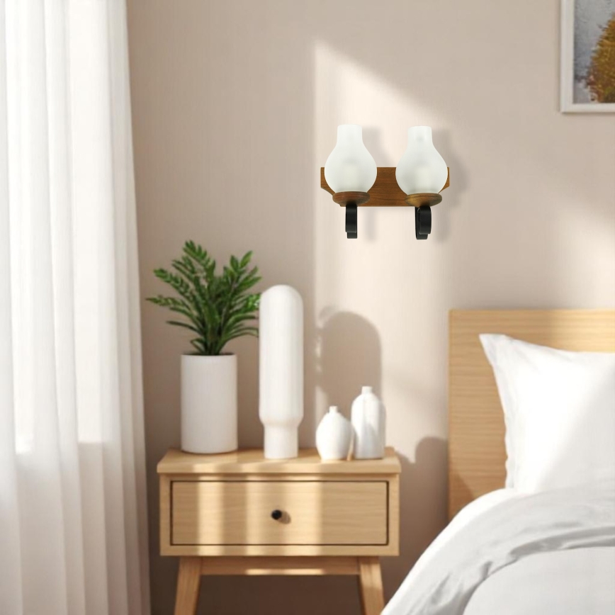 Φωτιστικό τοίχου QUEEN 2xE14/40W/230V οξιά - FSC πιστοποιημένο