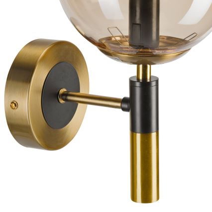 Φωτιστικό τοίχου ROLLO 1xE14/5W/230V χρυσό/φιμέ μπεζ