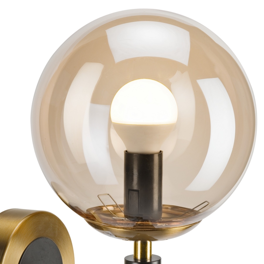 Φωτιστικό τοίχου ROLLO 1xE14/5W/230V χρυσό/φιμέ μπεζ