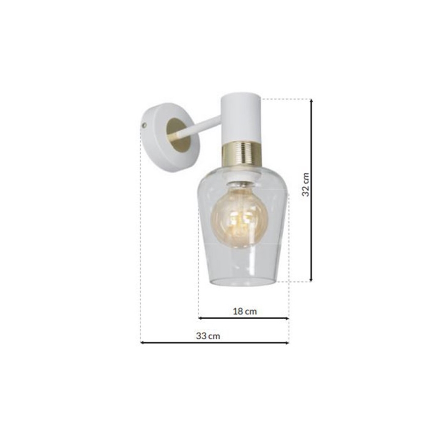 Φωτιστικό τοίχου ROMA WHITE 1xE27/60W/230V