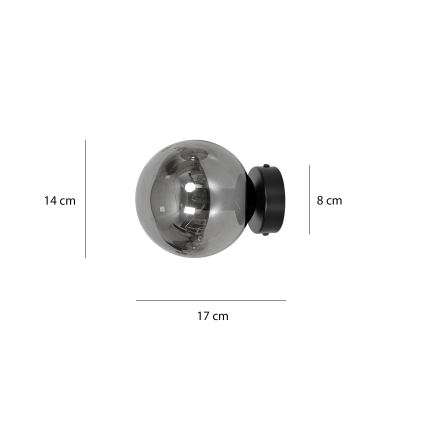 Φωτιστικό τοίχου ROSSI 1xE14/10W/230V μαύρο/γκρι