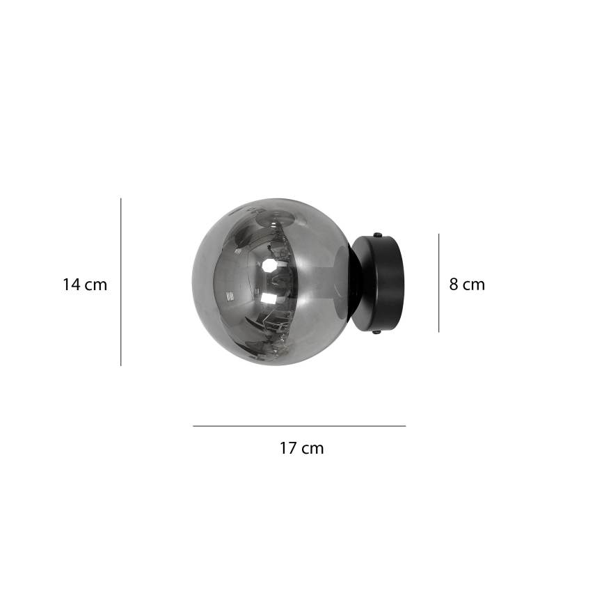 Φωτιστικό τοίχου ROSSI 1xE14/10W/230V μαύρο/γκρι