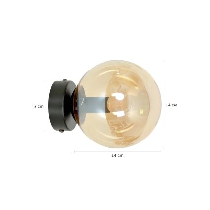 Φωτιστικό τοίχου ROSSI 1xE14/10W/230V μαύρο/μπεζ