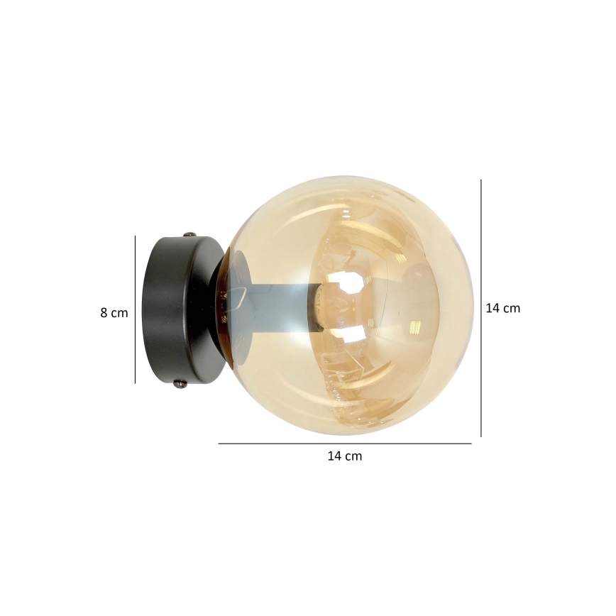 Φωτιστικό τοίχου ROSSI 1xE14/10W/230V μαύρο/μπεζ