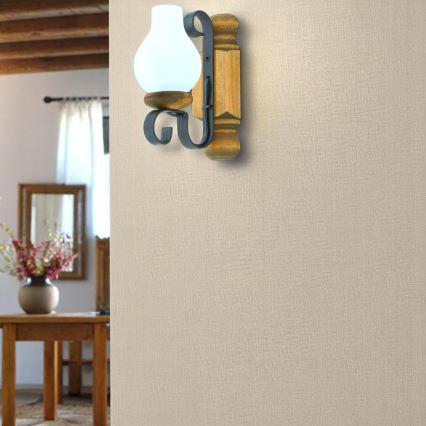 Φωτιστικό τοίχου RUSTIC 1xE14/40W/230V οξιά - FSC πιστοποιημένο