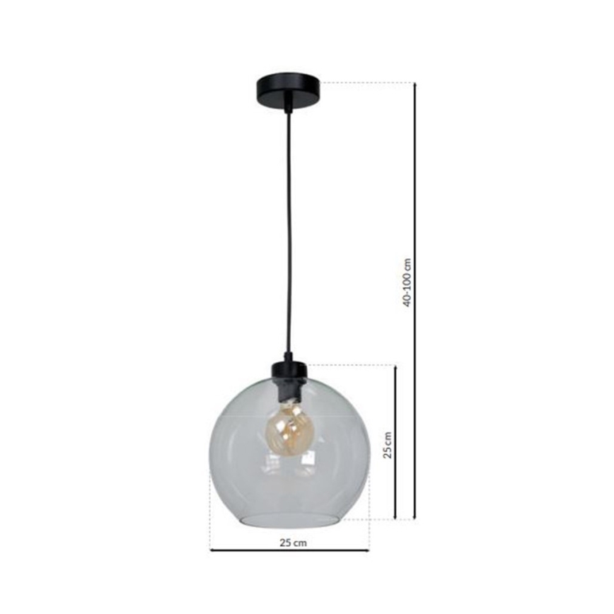 Φωτιστικό τοίχου SANTIAGO 1xE27/60W/230V διάφανο