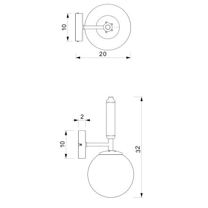 Φωτιστικό τοίχου SPIRA 1xE14/15W/230V μαύρο/ορείχαλκο