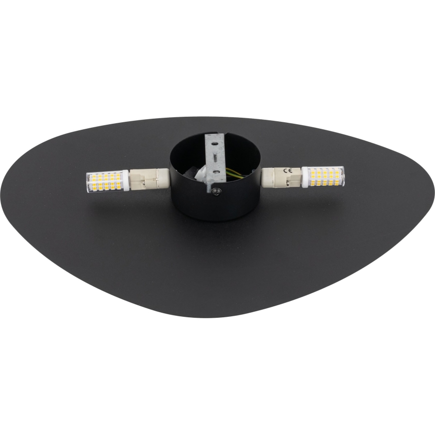 Φωτιστικό τοίχου STONE 2xG9/8W/230V 30x39 cm μαύρο