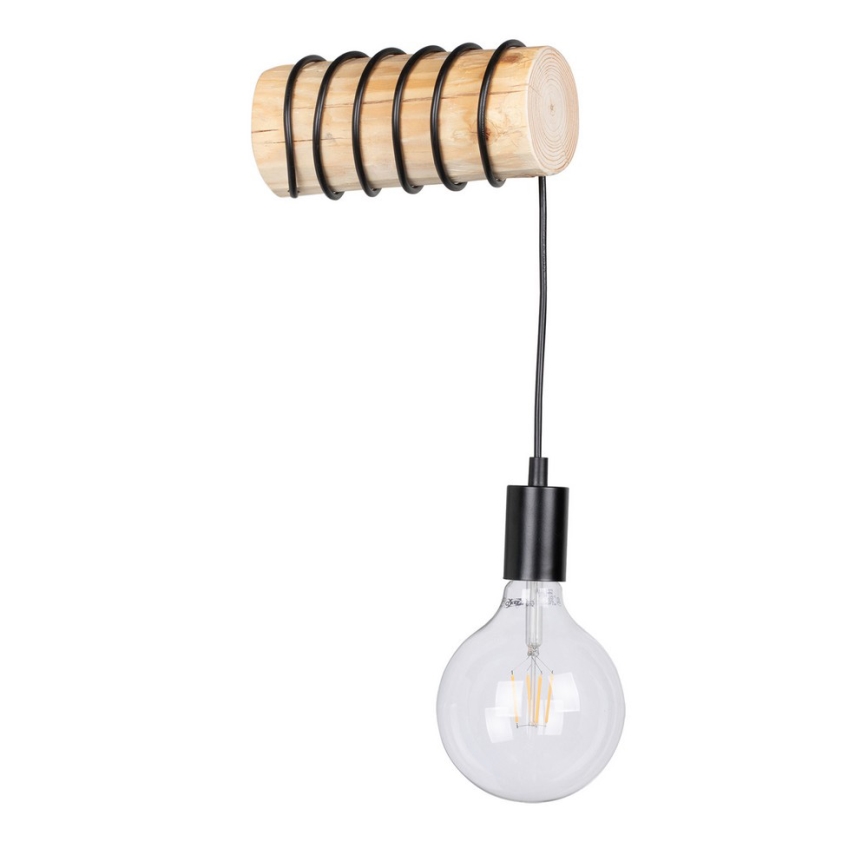 Φωτιστικό τοίχου TRABO 1xE27/60W/230V πεύκο