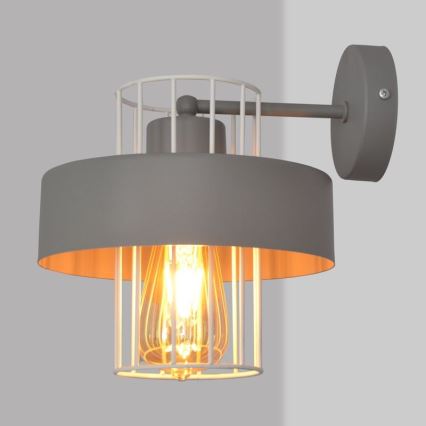 φωτιστικό τοίχου VOLTA 1xE27/15W/230V γκρι