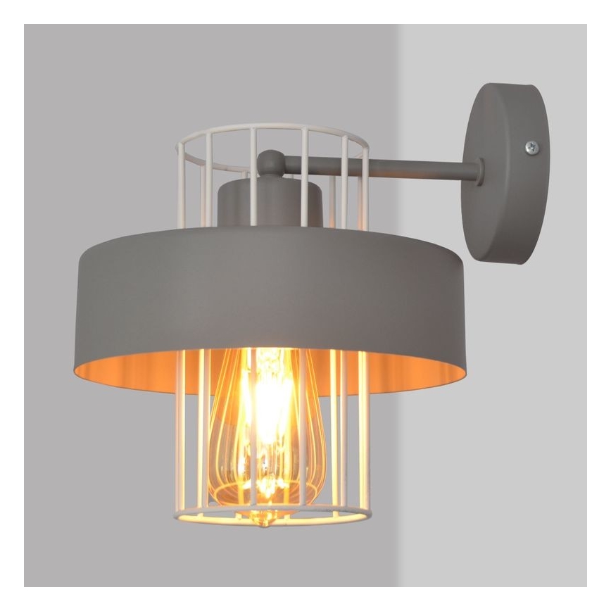 φωτιστικό τοίχου VOLTA 1xE27/15W/230V γκρι