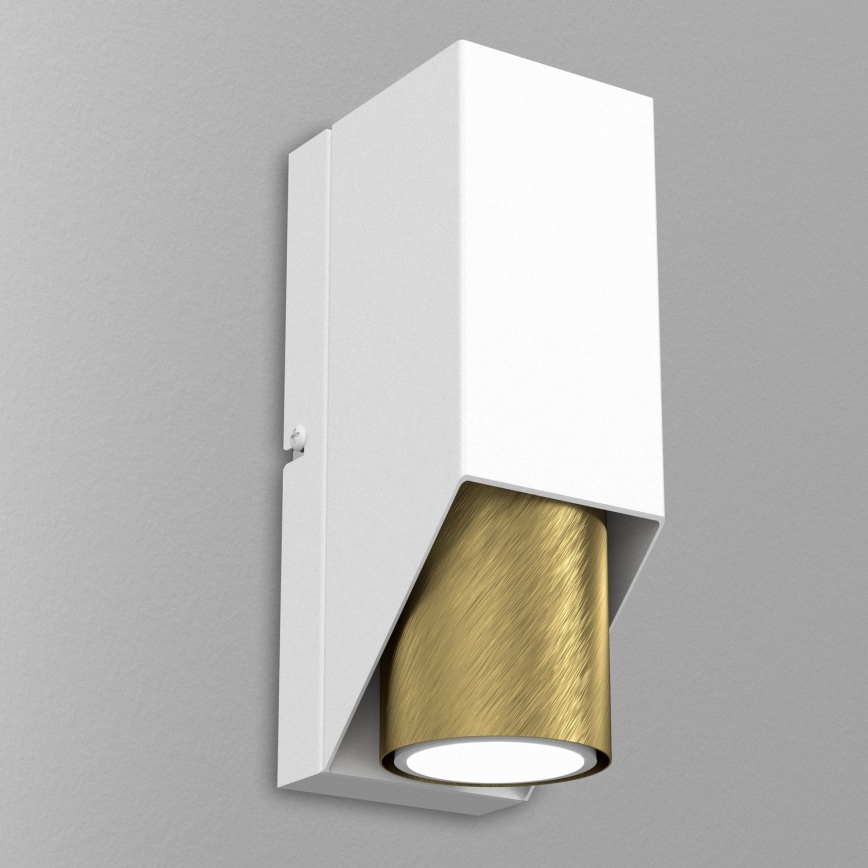 Φωτιστικό τοίχου WALL 1xGU10/8W/230V λευκό/ορείχαλκος
