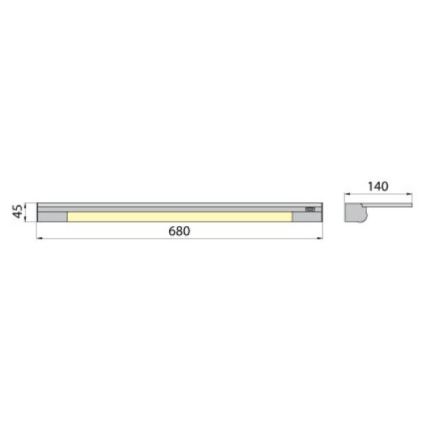 Φωτιστικό τοίχου με ράφι APERA T5 G5/13W/230V 68 cm