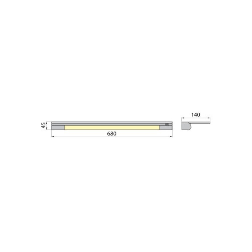 Φωτιστικό τοίχου με ράφι APERA T5 G5/13W/230V 68 cm