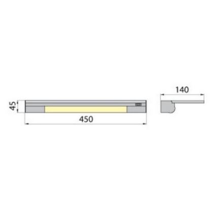 Φωτιστικό τοίχου με ράφι APERA T5 G5/8W/230V 45 cm