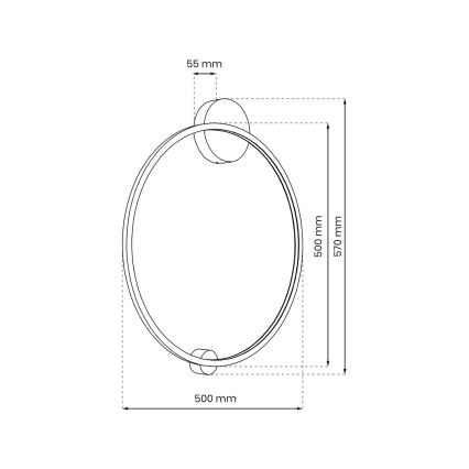 Φωτιστικό τοίχου μπάνιου LED SATURNO LED/25W/230V IP44 χρυσαφί