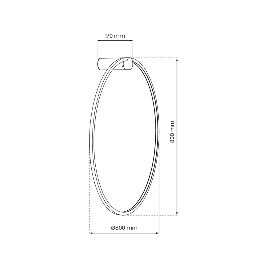 Φωτιστικό τοίχου μπάνιου LED SATURNO LED/46W/230V IP44 ανθρακί