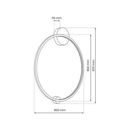 Φωτιστικό τοίχου μπάνιου LED SATURNO LED/46W/230V IP44 χρυσαφί