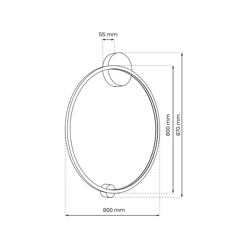 Φωτιστικό τοίχου μπάνιου LED SATURNO LED/46W/230V IP44 χρυσαφί