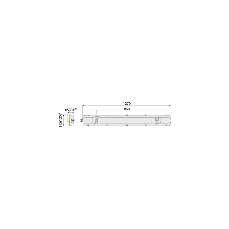 Φωτιστικό φθορισμού βαρέως τύπου 2xG13/18W/230V IP65 1200mm
