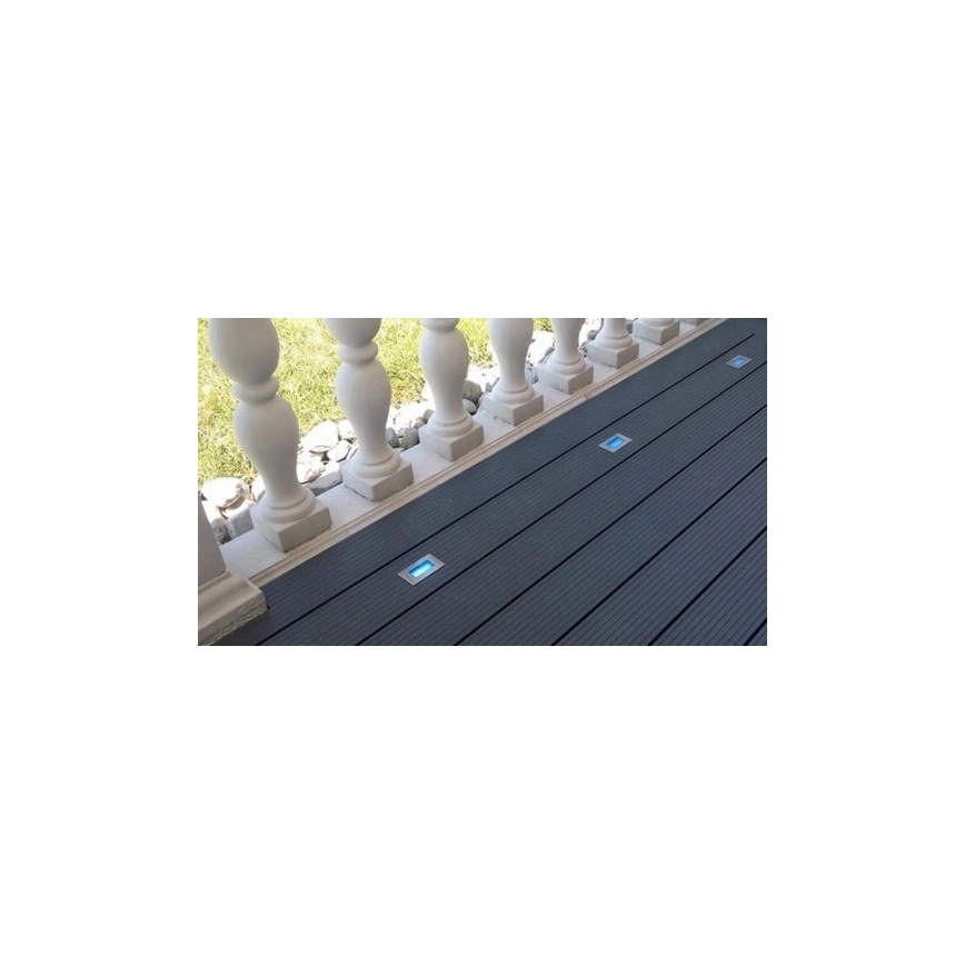 Φωτιστικό χωνευτό LED εξωτερικού χώρου EASY CONNECT LED/2W/230V μπλε IP67 rectangular