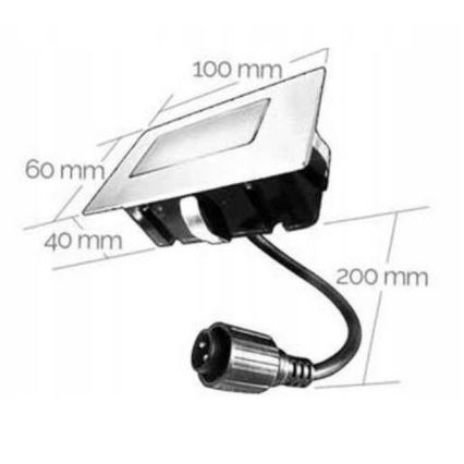 Φωτιστικό χωνευτό LED εξωτερικού χώρου EASY CONNECT LED/2W/230V μπλε IP67 rectangular