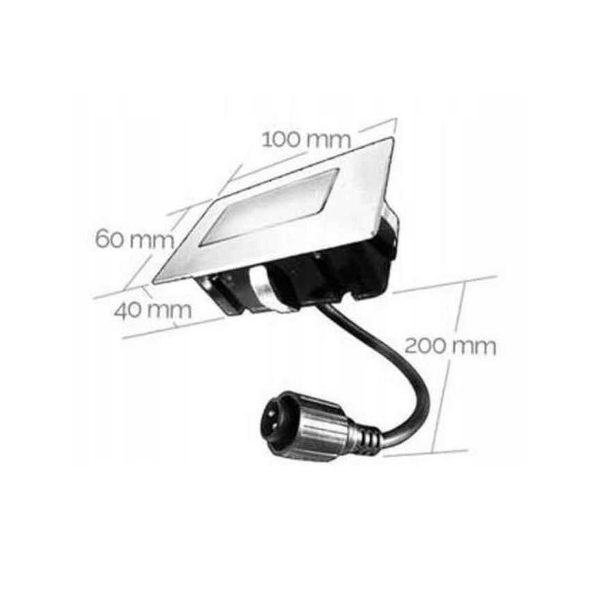 Φωτιστικό χωνευτό LED εξωτερικού χώρου EASY CONNECT LED/2W/230V μπλε IP67 rectangular
