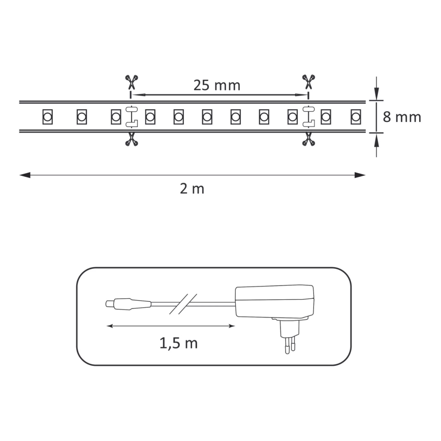 Φωτοταινία LED 2μ LED/18W/12V 4000K