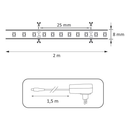 Φωτοταινία LED 2μ LED/18W/12V 4000K