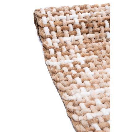 Χαλάκι μπάνιου BELWEDER 60x100 εκ. μπεζ/λευκό