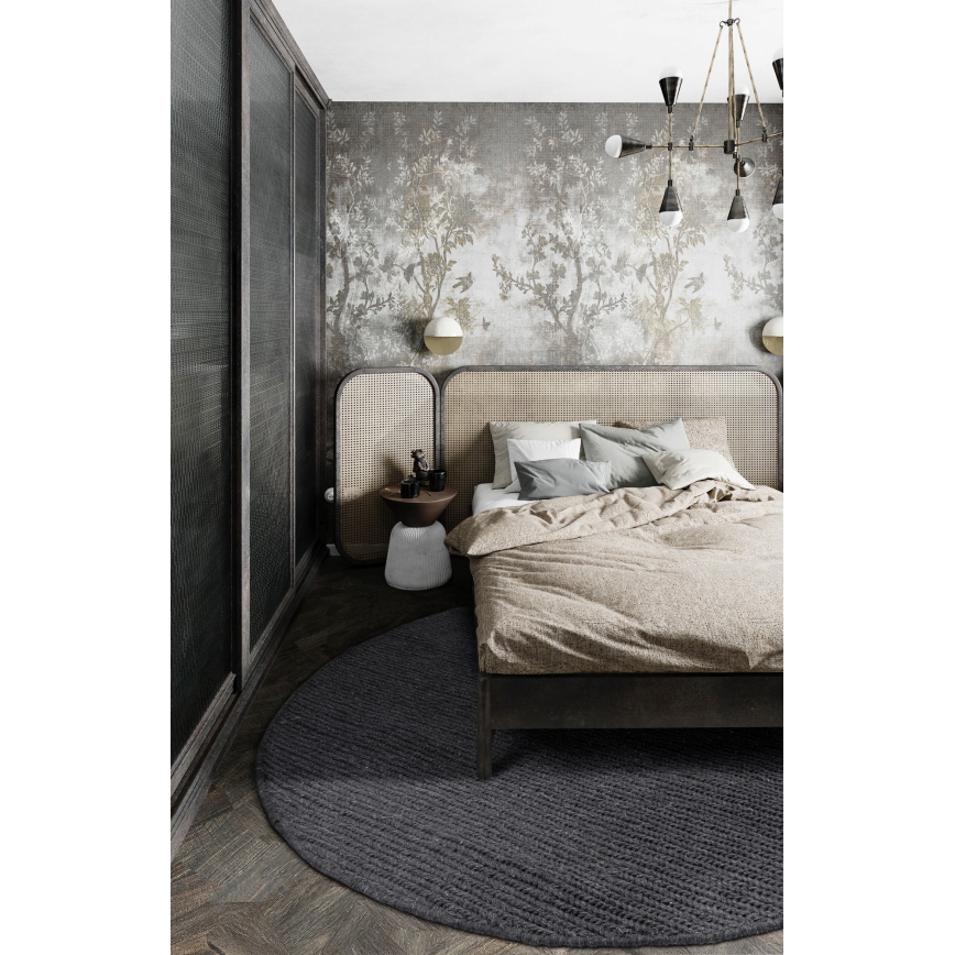 Χαλί FIR WOOL 160 cm 2600 g/m2 ανθρακί/φυσικό