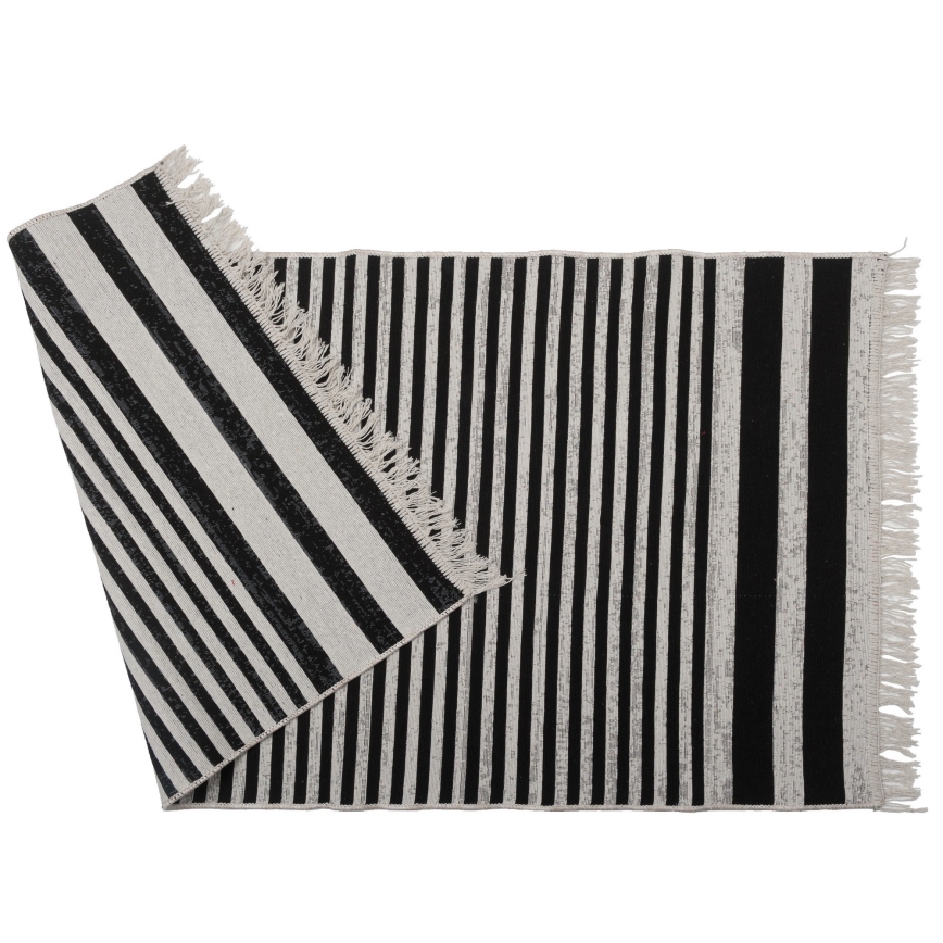 Χαλί KILIM GOLD 80x150 cm μαύρο/λευκό