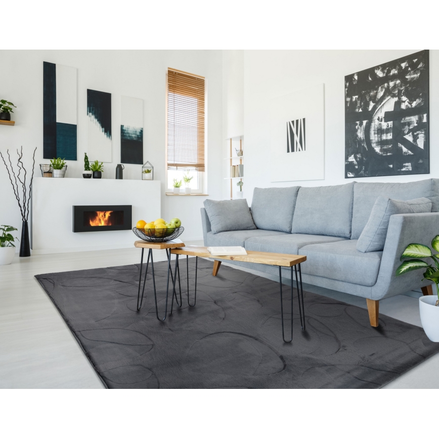 Χαλί RABBIT 3D 120x170 εκ., ανθρακί