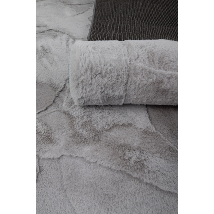 Χαλί RABBIT 3D 160x230 cm ανοιχτό γκρι