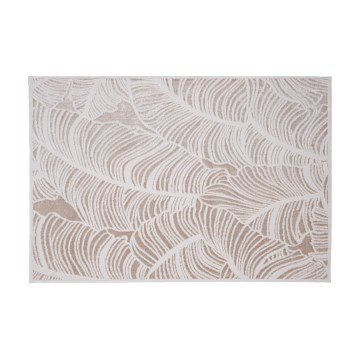 Χαλί SALAMANCA 160x230 cm, μπεζ/λευκό, σχέδιο φύλλων