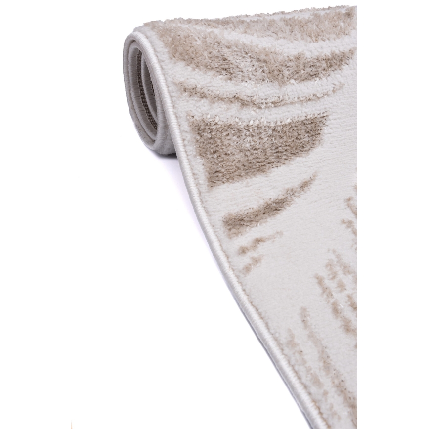 Χαλί SALAMANCA 67x120 εκ. μπεζ/λευκό με μοτίβο φύλλου