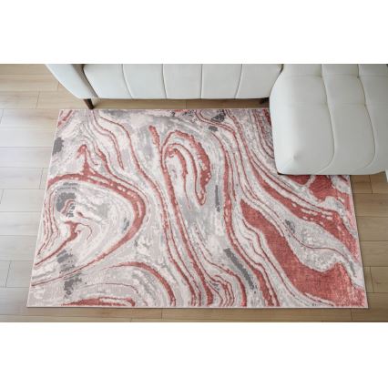 Χαλί STONE 80x140 εκ. ροζ/γκρι